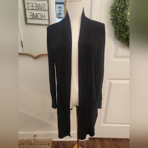 Women's Loft Black Open Front Cardigan Sweater